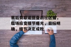 壹号网址 -包含赛后费耶诺德备战社区盾，临场应变细节曝光，目标明确，细节决定成败的词条